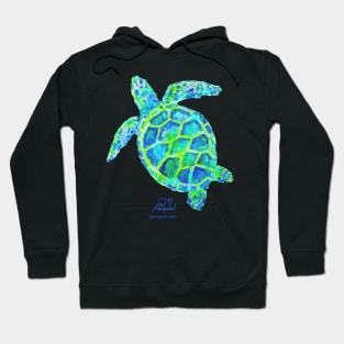 Sea Turtle green & blue by Jan Marvin Hoodie